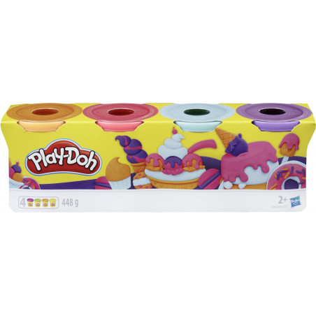 Hasbro - Play-Doh 4er Pack SWEET orange, pink, hellblau und lila