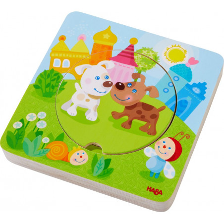 HABA - Holzpuzzle Kunterbunte Tierkinder