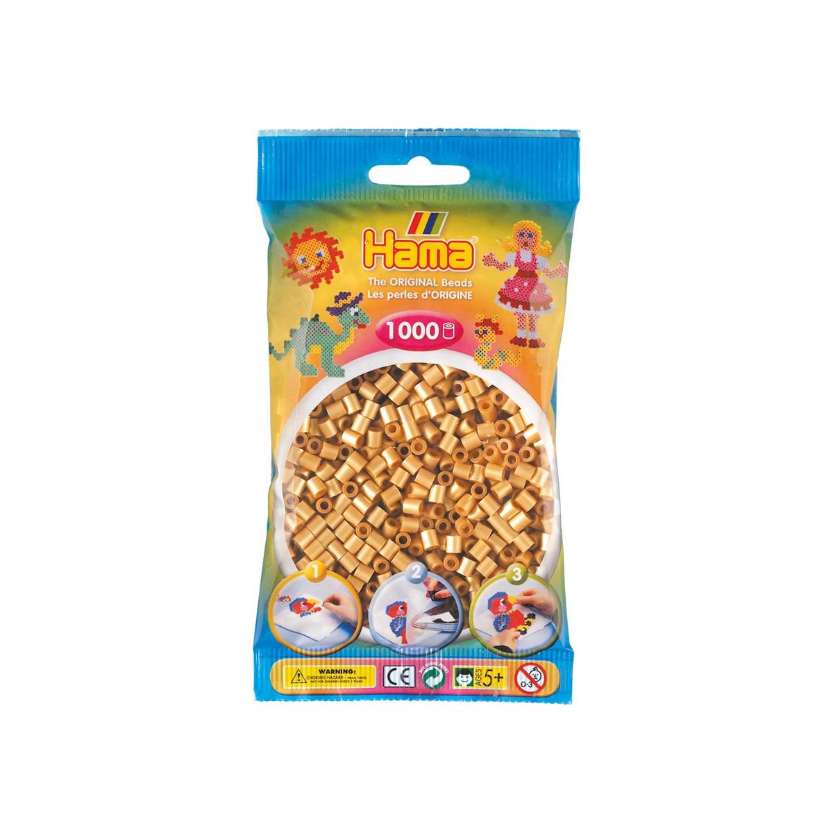 Hama - Bügelperlen im Beutel, ca 1000 Stck, Gold