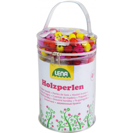 Lena - Holzperlen Tasche, pink