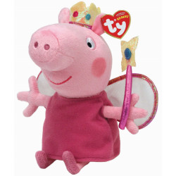 Ty - Beanie Babies Licensed - Peppa Pig - Peppa Prinzessin, 15cm, regular