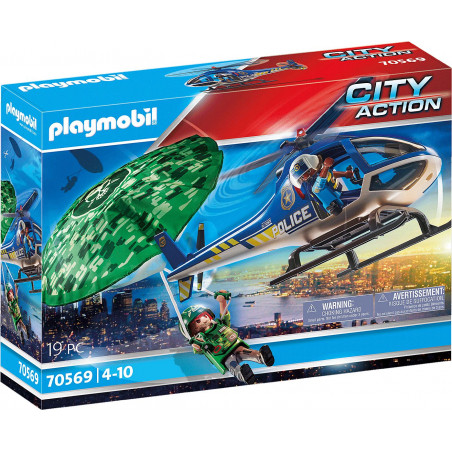 PLAYMOBIL 70569 - City Action - Polizei - Hubschrauber Fallschirm-Verfolgung