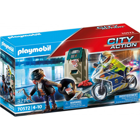 PLAYMOBIL 70572 - City Action - Polizei - Motorrad Verfolgung des Geldräubers