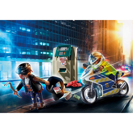 PLAYMOBIL 70572 - City Action - Polizei - Motorrad Verfolgung des Geldräubers