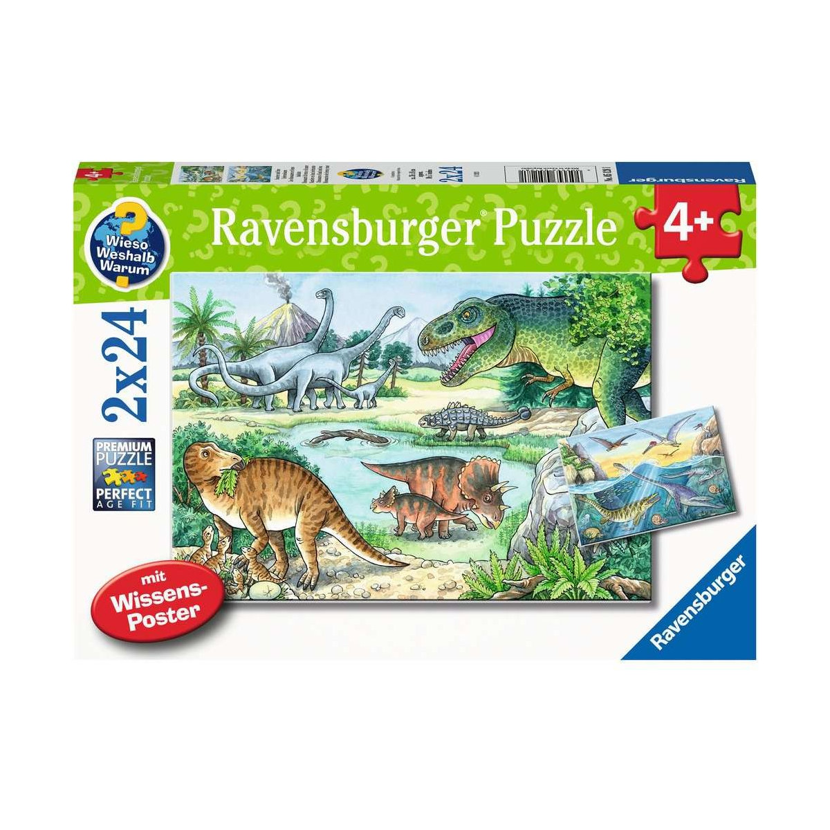 Ravensburger - Wieso? Weshalb? Warum? - Saurier und ihre Lebensräume, 2 x 24 Teile