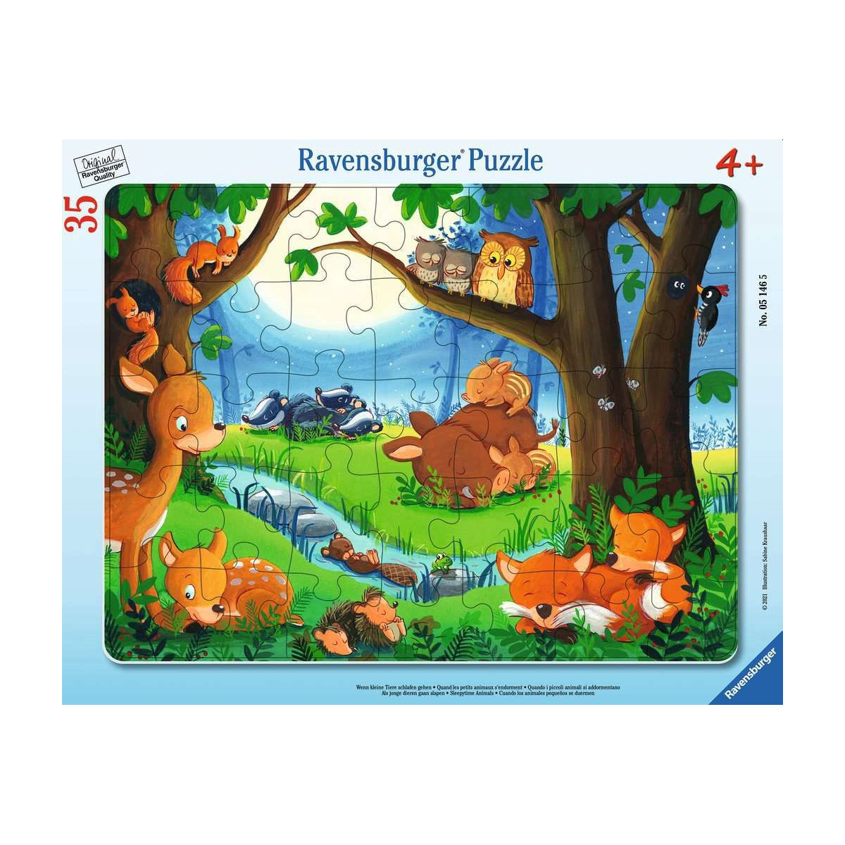 Ravensburger - Wenn kleine Tiere schlafen gehen, 35 Teile