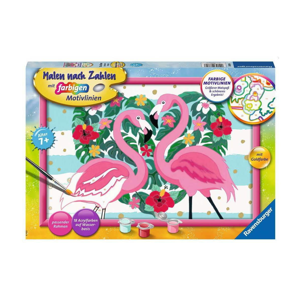 Ravensburger - Malen nach Zahlen - Liebenswerte Flamingos