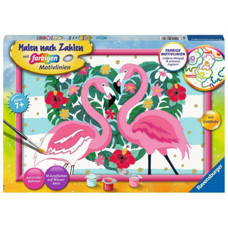 Ravensburger - Malen nach Zahlen - Liebenswerte Flamingos