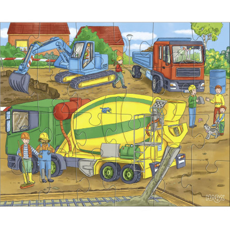HABA - Puzzle Auf der Baustelle, 20 Teile