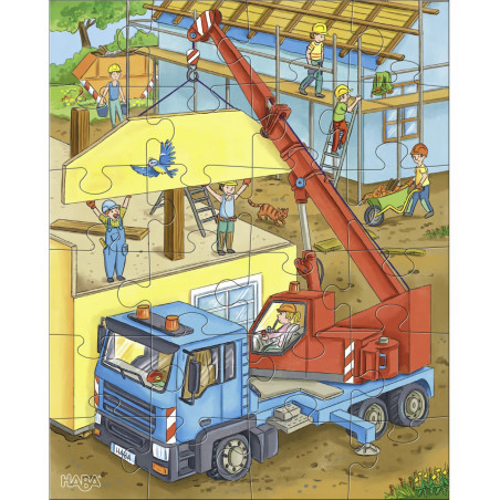 HABA - Puzzle Auf der Baustelle, 20 Teile