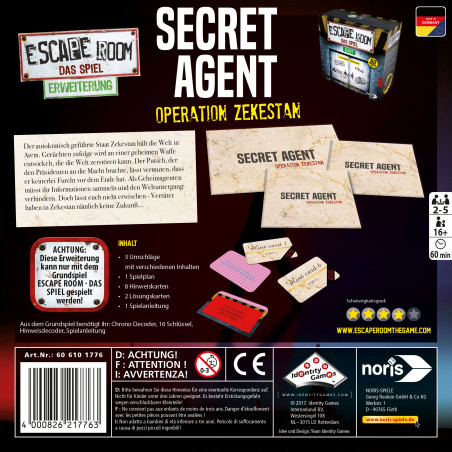 Noris Spiele - Escape Room Secret Agent