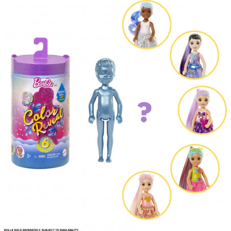 Mattel - Barbie Color Reveal Chelsea Puppe, Glitzer Serie