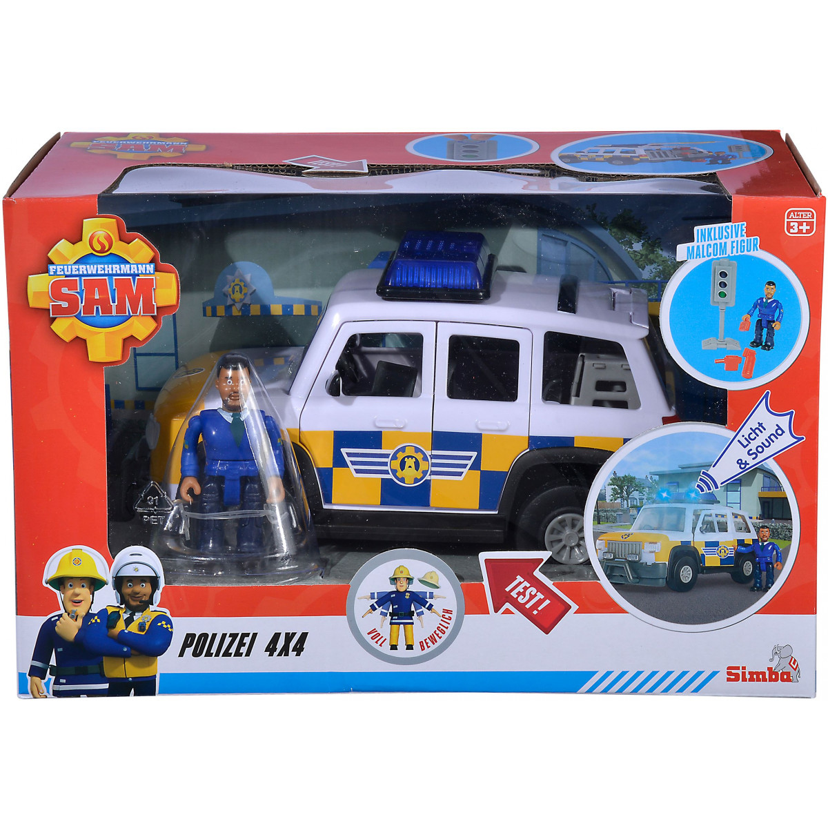 Simba - Sam Polizeiauto 4x4 mit Figur