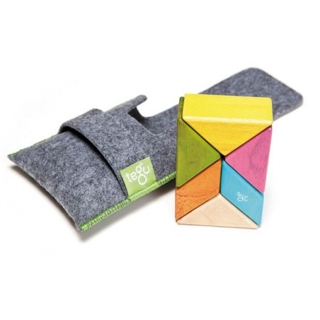 Tegu - Magnetisches Holzprisma farbig, 6-teilig Beutel