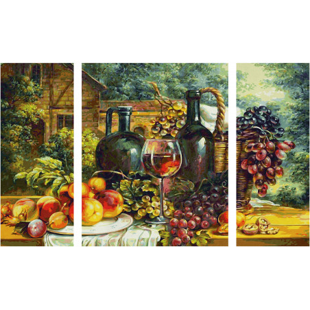 Schipper Malen-nach-Zahlen - Meisterklasse - Triptychon - Stillleben mit Weintrauben