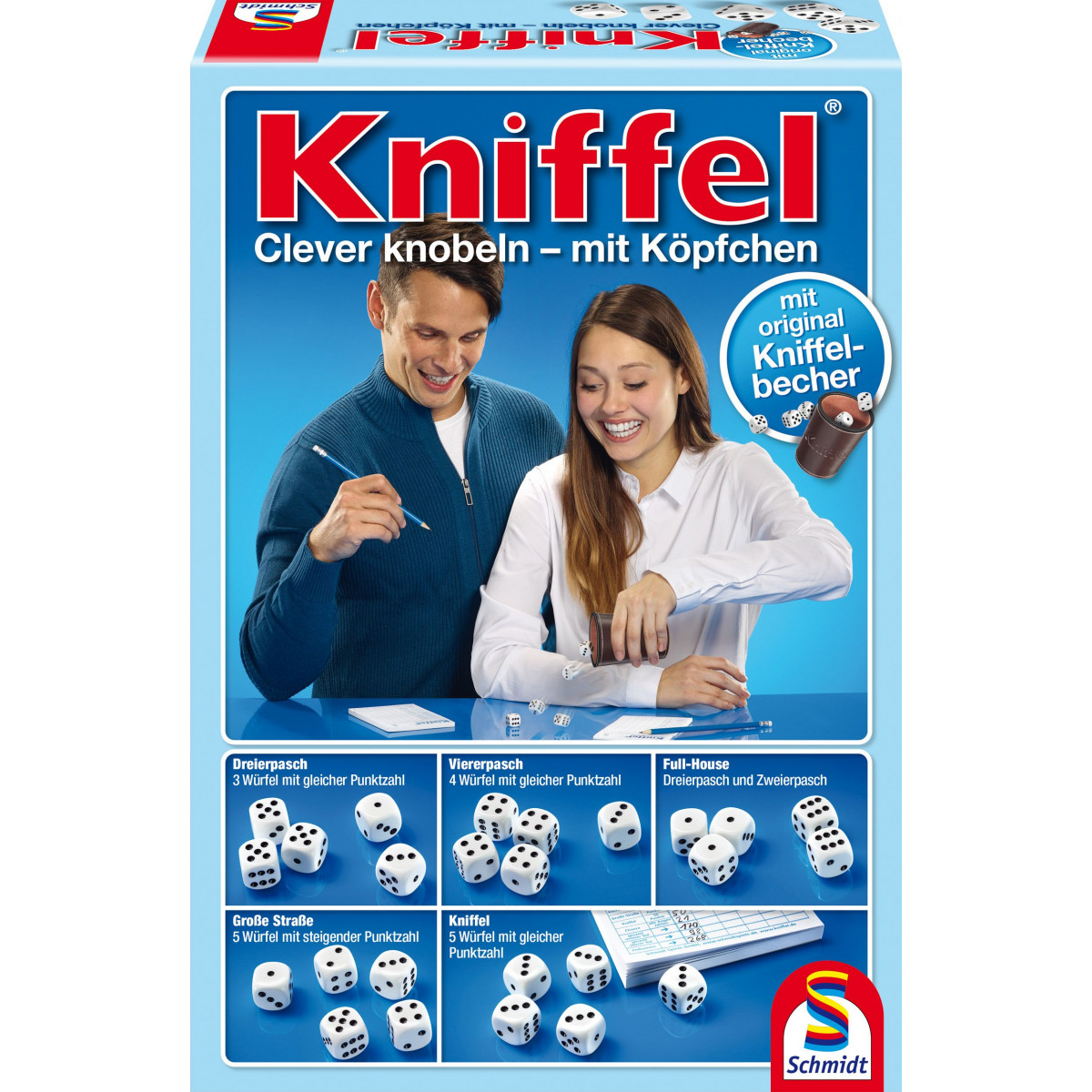 Schmidt Spiele - Kniffel - Kniffel mit Lederwürfelbecher