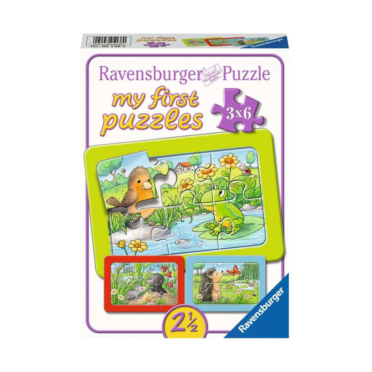 Ravensburger - Kleine Gartentiere, 3 x 6 Teile
