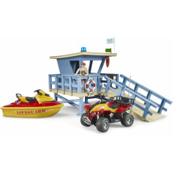 Bruder - bworld Life Guard Station mit Quad und Personal Water Craft