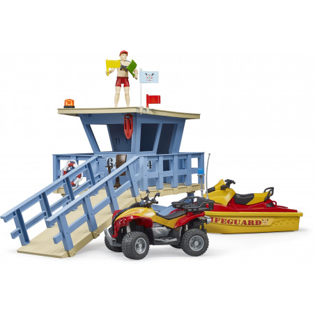 Bruder - bworld Life Guard Station mit Quad und Personal Water Craft