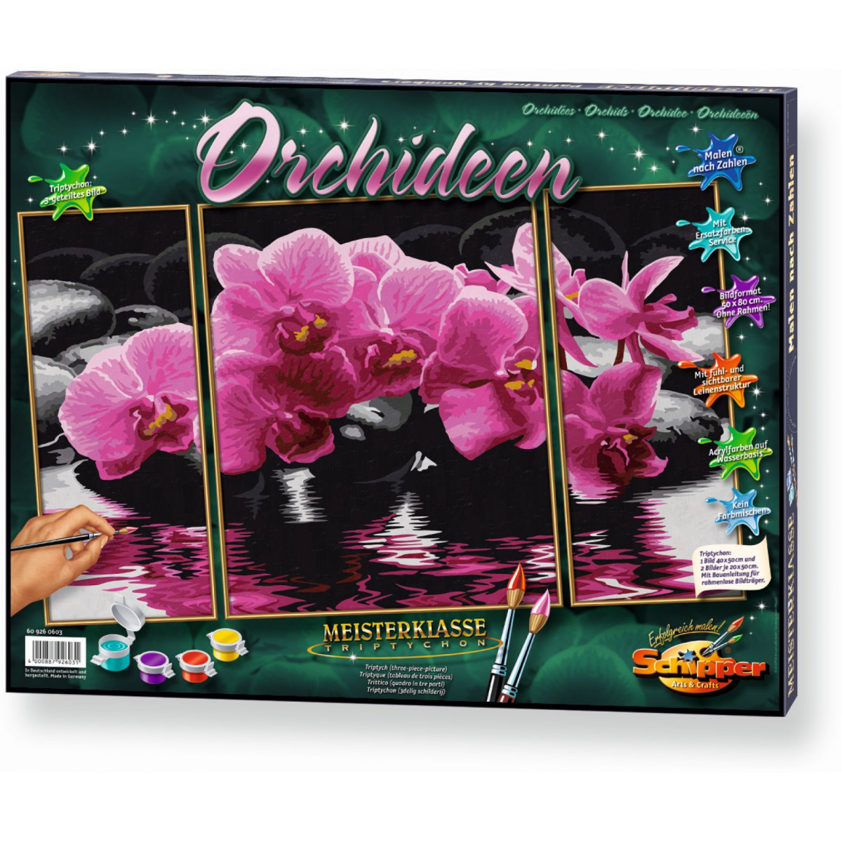 Schipper Malen-nach-Zahlen - Meisterklasse Triptychon - Orchideen