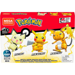 Mattel - Mega Construx - Pokémon Trio, Pichu, Pikachu, Raichu