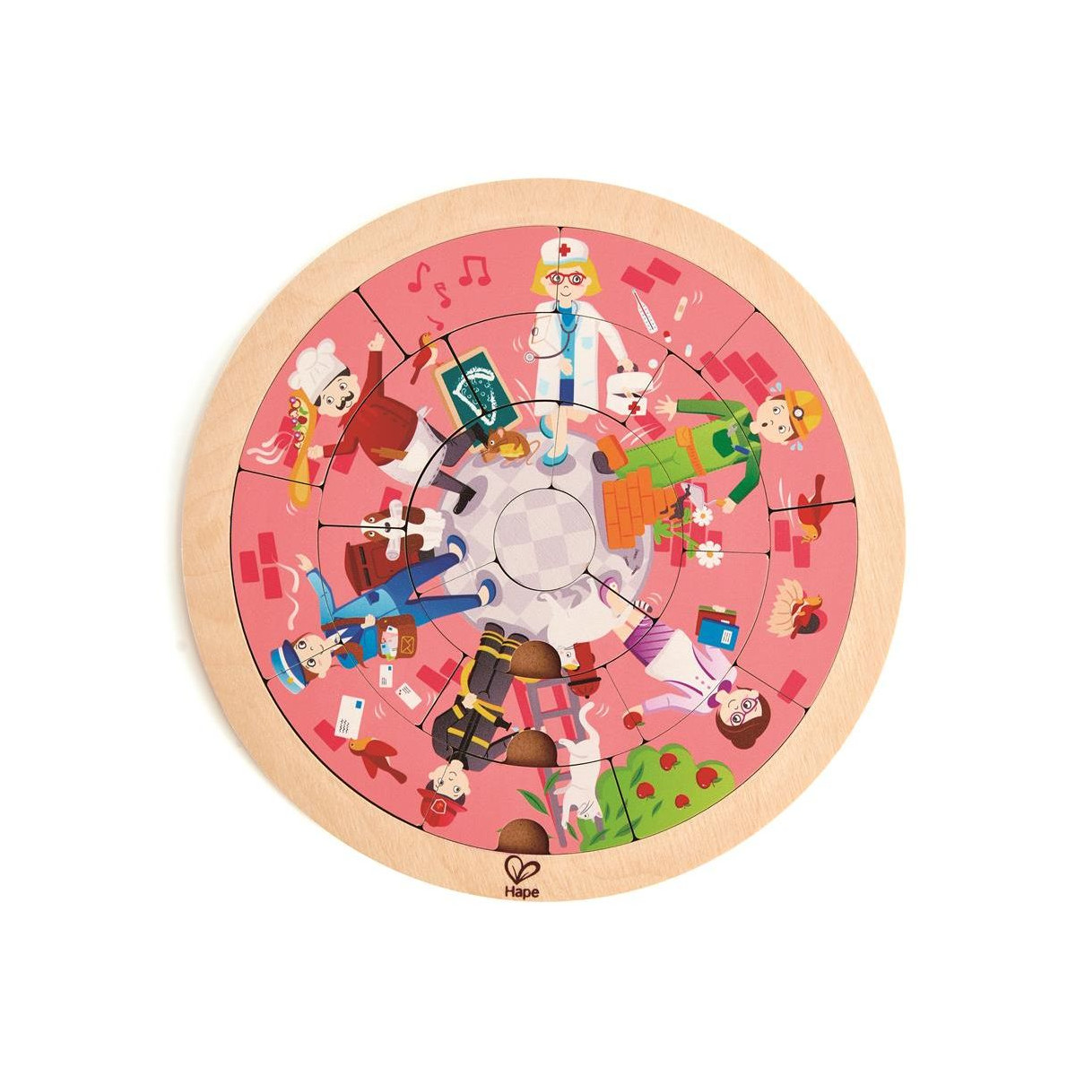Hape - Puzzle Berufe-Karussell, 20 Teile
