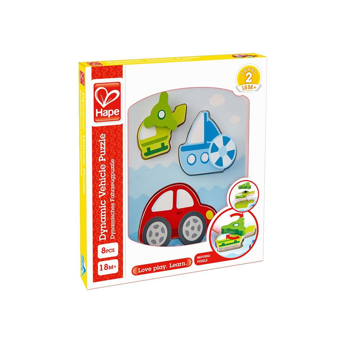 Hape - Dynamisches Fahrzeugpuzzle, 8 Teile