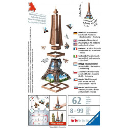 Ravensburger - 3D Puzzle-Mini Eiffelturm, 54 Teile