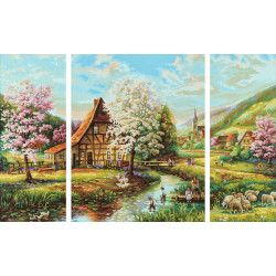 Schipper Malen-nach-Zahlen - Meisterklasse Triptychon - Ländliche Idylle