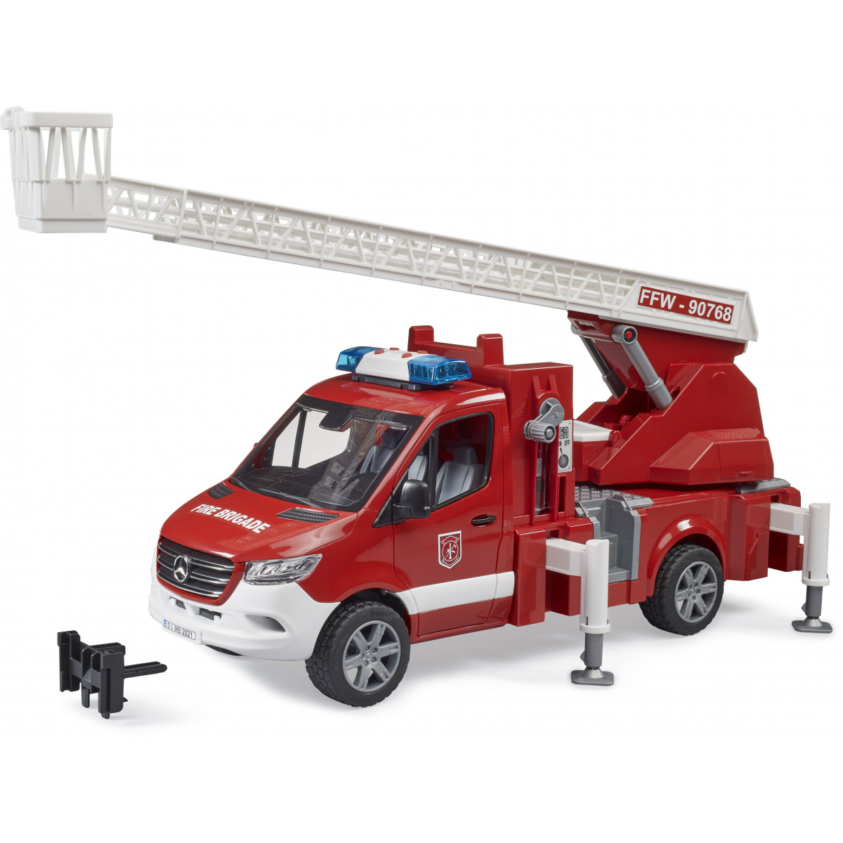 Bruder - MB Sprinter Feuerwehr mit Drehleiter, Pumpe und Light & Sound Modul