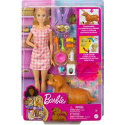 Barbie - Barbie Puppe mit Hund und Welpen