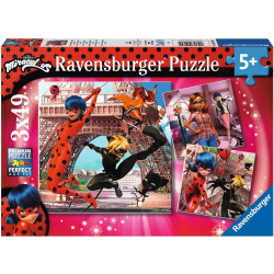 Ravensburger - Unsere Helden Ladybug und Cat Noir, 3 x 49 Teile