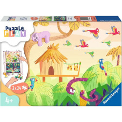 Ravensburger - Puzzle&Play - Dschungelabenteuer, 2 x 24 Teile