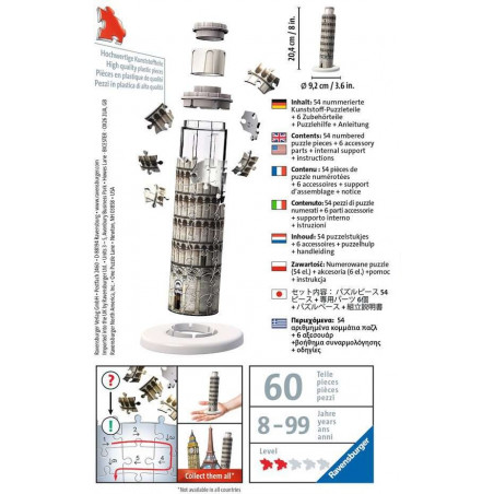 Ravensburger - Mini Schiefer Turm von Pisa, 54 Teile