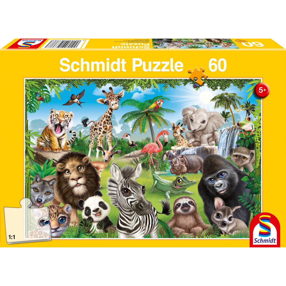 Schmidt Spiele - Animal Club, Wildtiere, 60 Teile