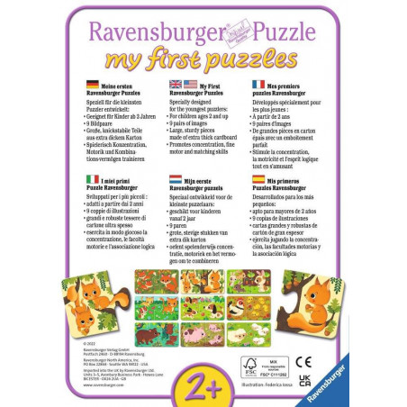 Ravensburger - Tiere und ihre Kinder, 9 x 2 Teile