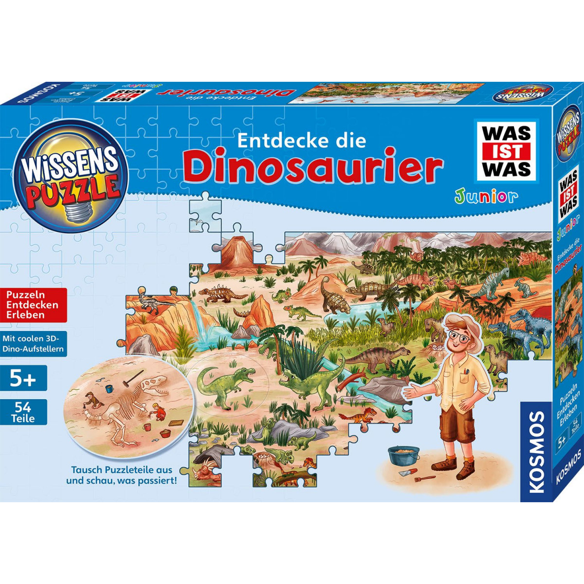 KOSMOS - Was ist Was Junior Wissens Puzzle - Entdecke die Dinosaurier