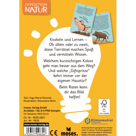 moses. - Expedition Natur 50 w. Tierrätsel - Gefährliche Tiere