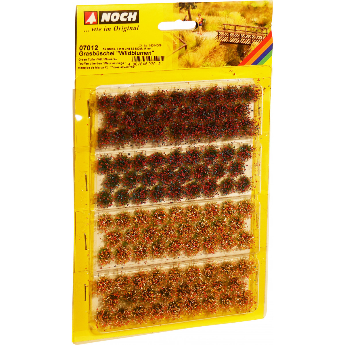 Noch - Grasbüschel, Wildblumen, 52 Stück, 6 mm und 52 Stück, 9 mm