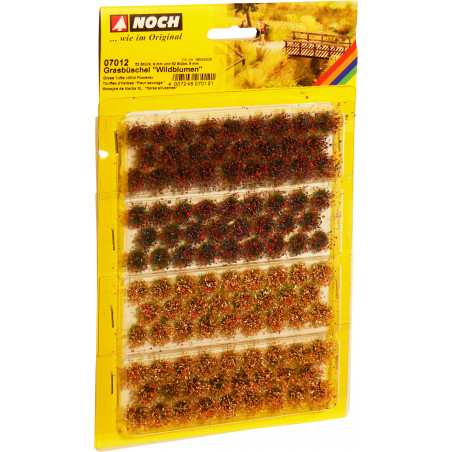 Noch - Grasbüschel, Wildblumen, 52 Stück, 6 mm und 52 Stück, 9 mm