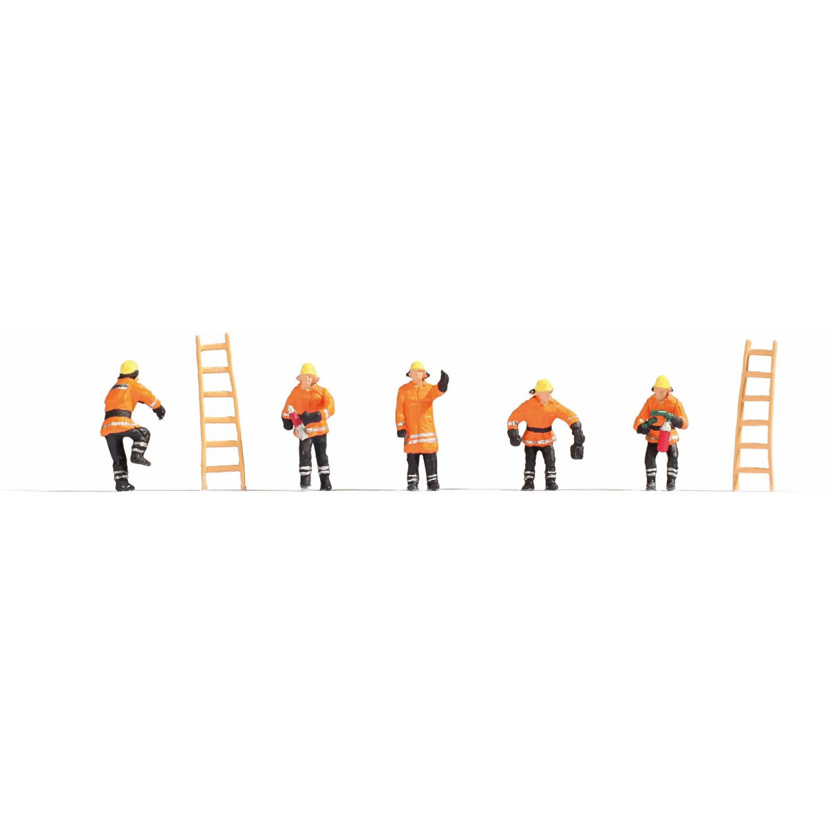 Noch - Feuerwehr, orange Schutzanzüge