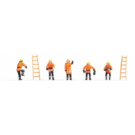 Noch - Feuerwehr, orange Schutzanzüge