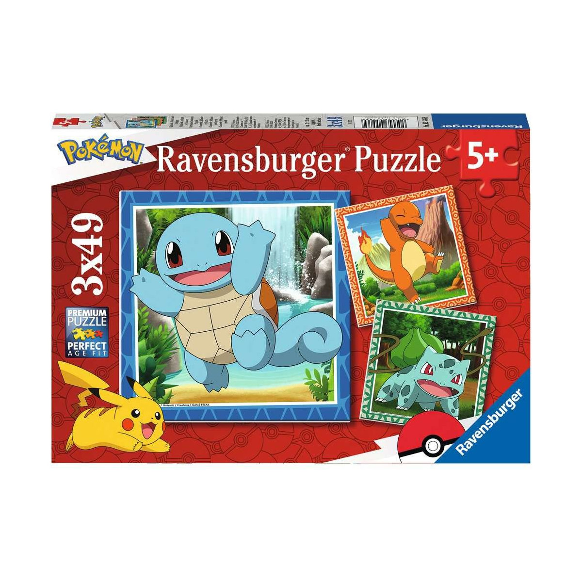 Ravensburger - Glumanda, Bisasam und Schiggy, 3 x 49 Teile