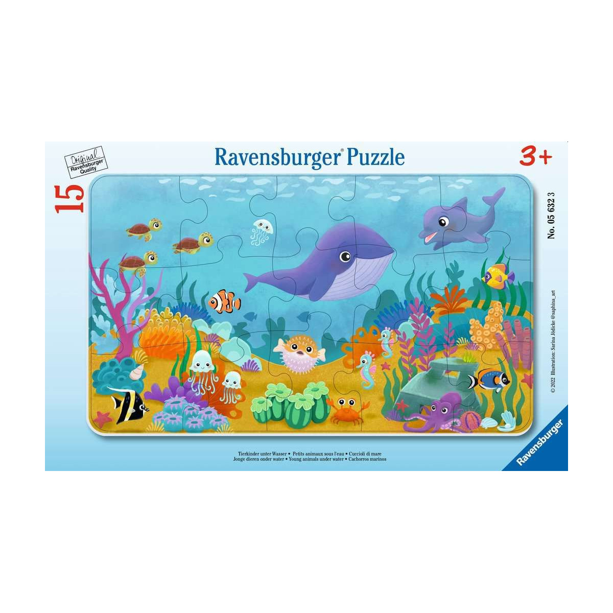 Ravensburger - Tierkinder unter Wasser, 15 Teile