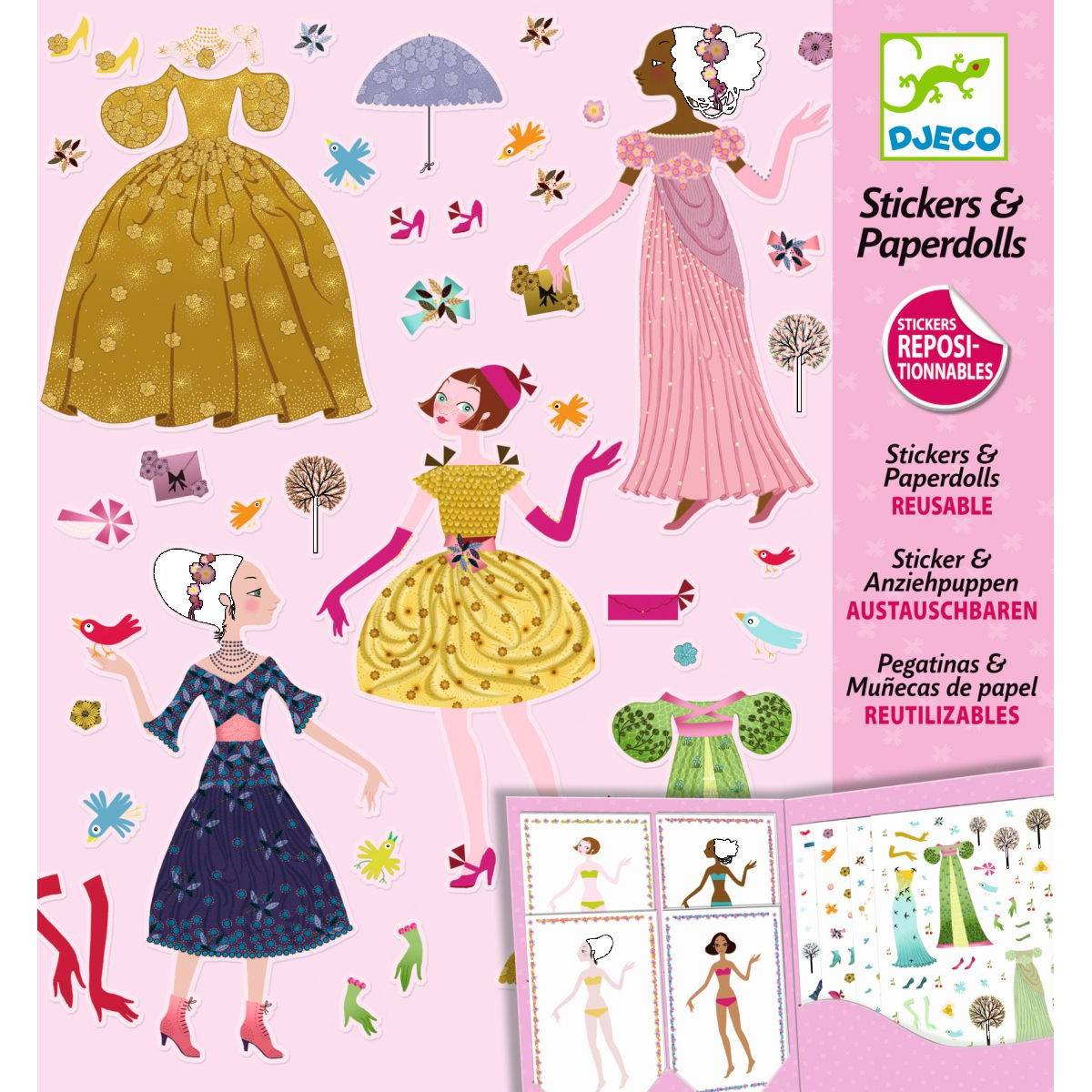 Djeco - Sticker und Puppen: Dresses through the seasons