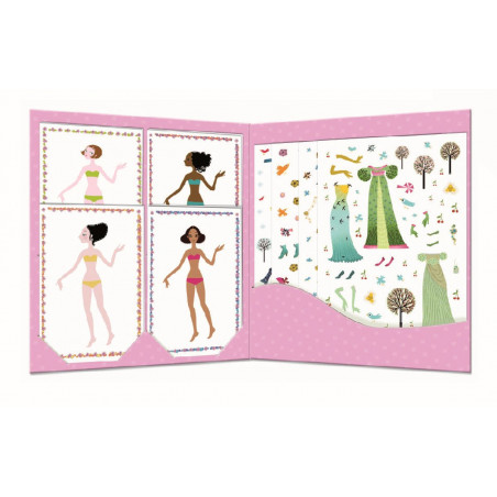 Djeco - Sticker und Puppen: Dresses through the seasons