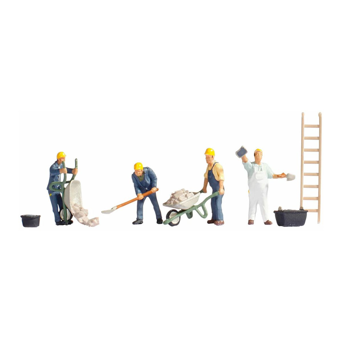 Noch - Maurer, 4 Figuren plus Zubehör