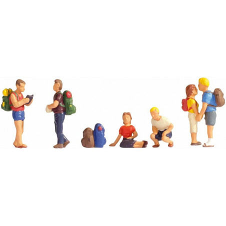 Noch - Wanderer, 6 Figuren und Zubehör