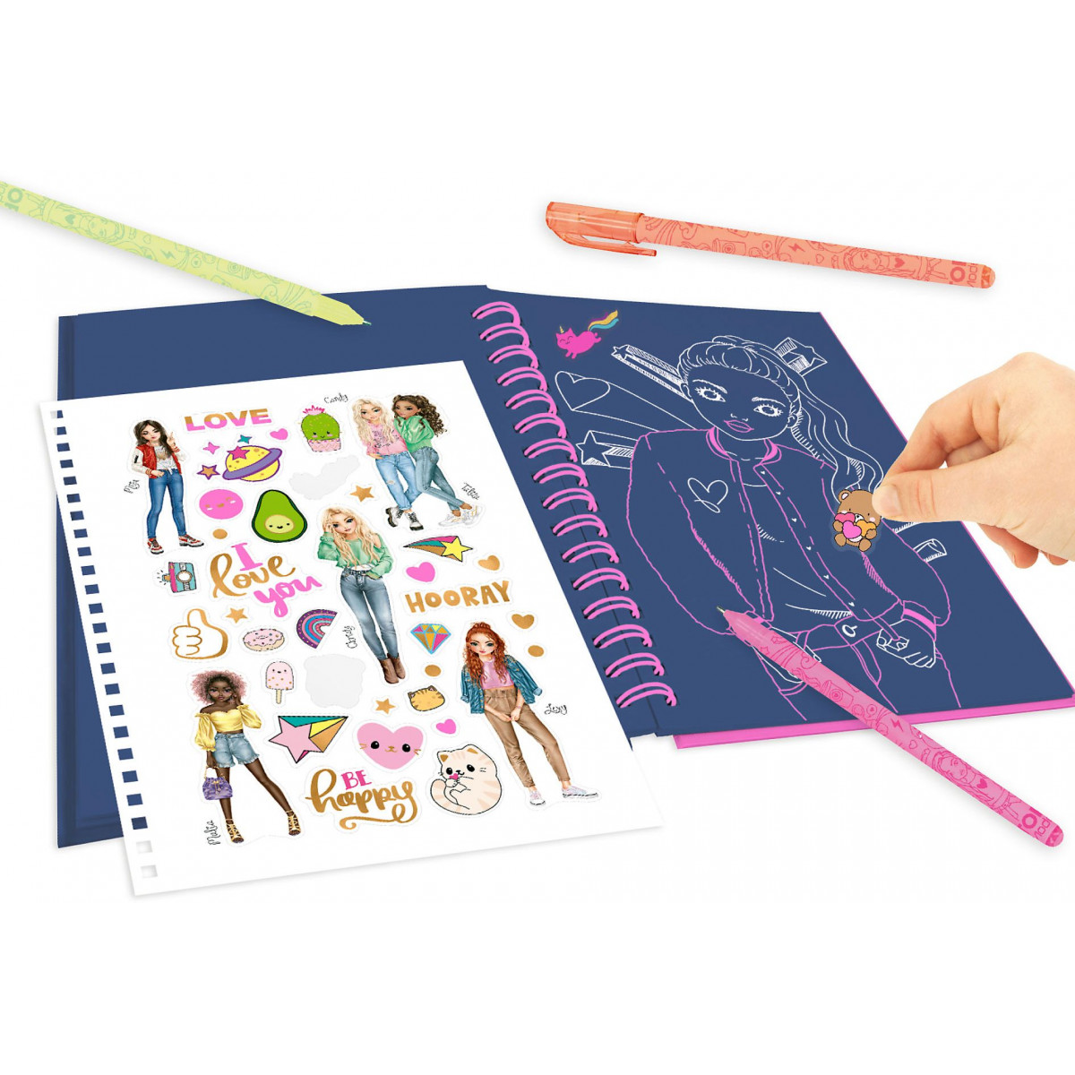 Depesche Dessin et coloriage enfant Top Model Album à colorier avec set crayons pas cher