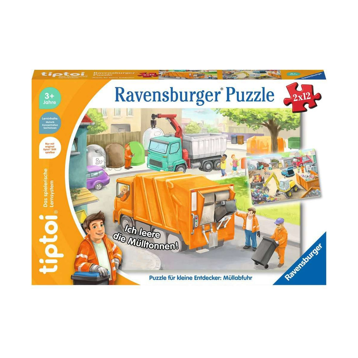 Ravensburger - tiptoi Puzzle für kleine Entdecker: Müllabfuhr, 12 Teile